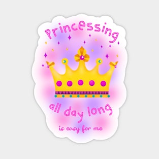 Funny All Day Princess Design Sticker